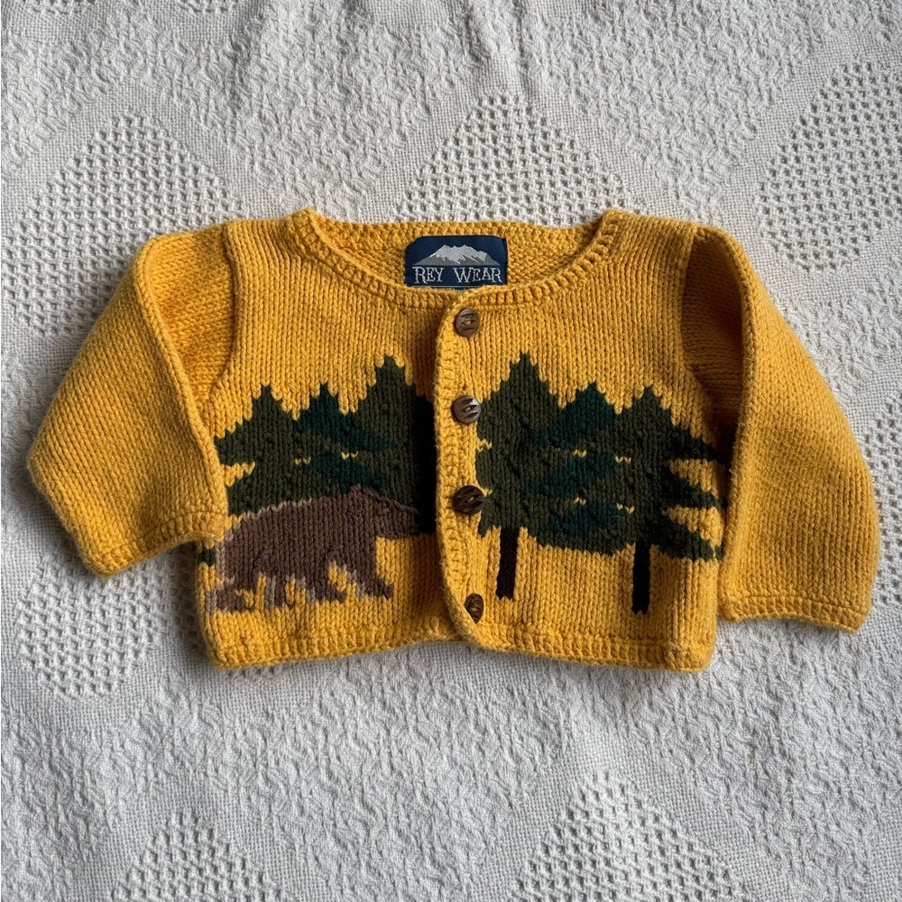 Rey Wear 100% Cotton Bear Cardigan 12 months